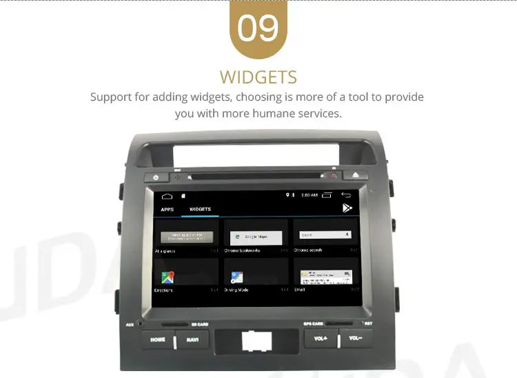 Perfect LJDA 2 Din Android 9.1 Car DVD Player For Toyota LAND CRUISER  LC200 2008-2014 Wifi GPS Radio 2G+16G Quad Core Multimedia Stereo 11