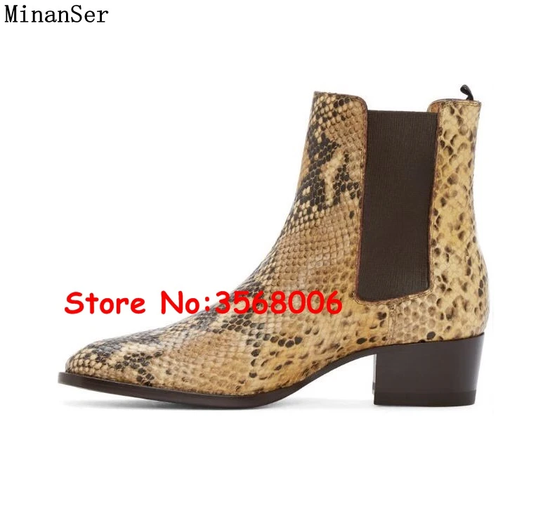 Snakeskin Leather Men on High end Chelsea Boots Best selling Man Ankle Boots Shoes Quality Flats Euro Size 37 46|Chelsea Boots| - AliExpress