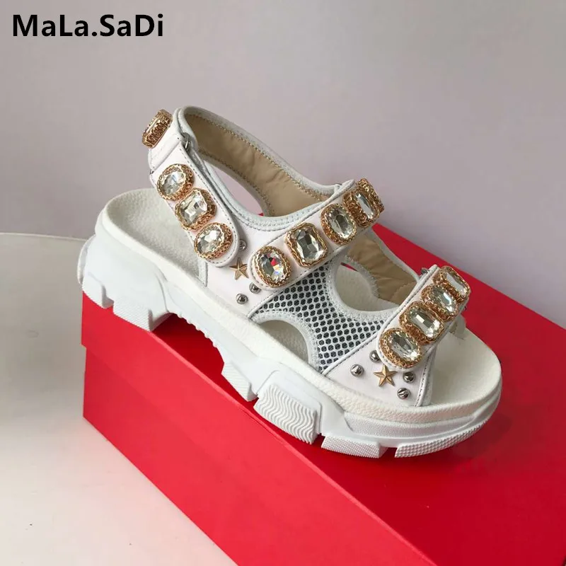 Rhinestone-diamond-sandals-women-bling-bling-crystal-rivets-studded-2019-platform-flat-heels-air-mesh-summer_