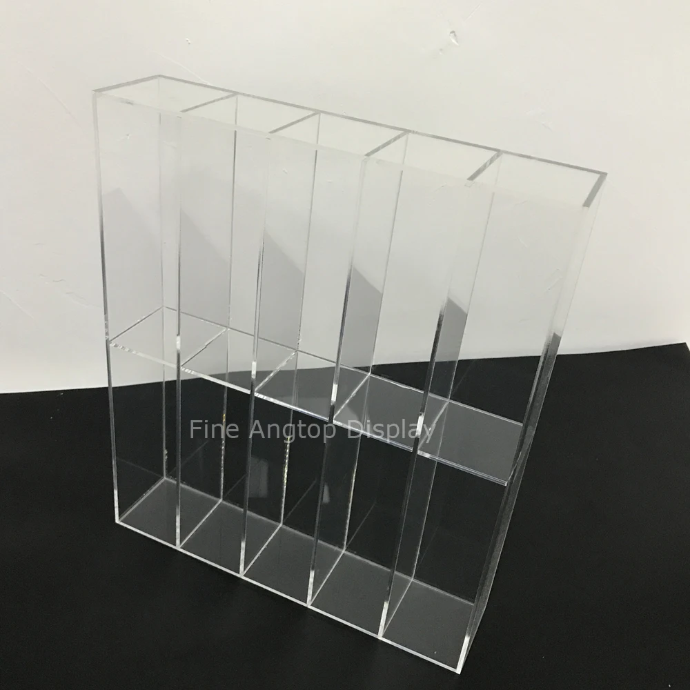 Clear Acrylic 10 Open Front Compartment Craft Collection Organizer Cosmetic Nail Polish Lipstick Rack Jewelry Counter Shelf fashion hot sale clear acrylic 1 layer cross ornaments display shelf mobile cellphone wallet sun glasses rack jewelry display