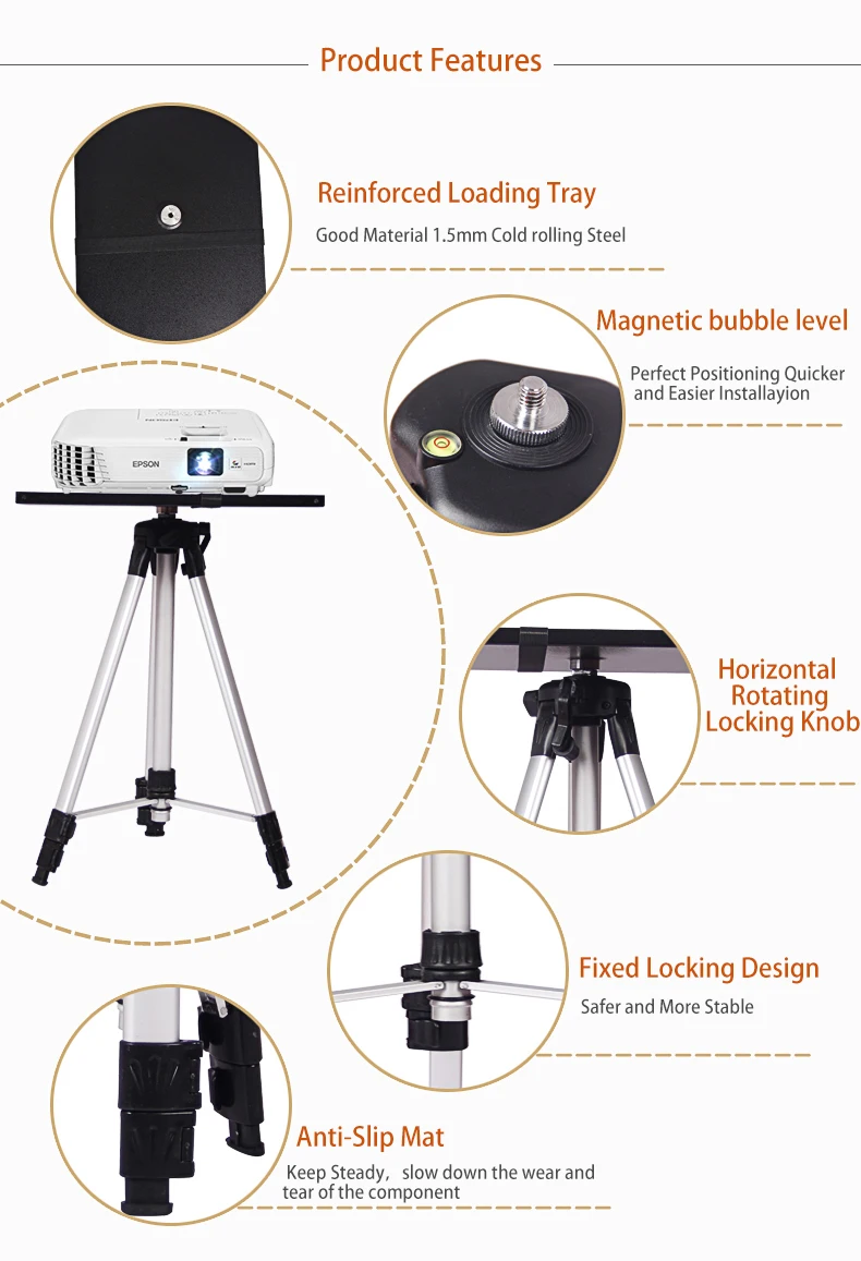 50-140 см портативный штатив для проектора подставка для ноутбука напольная подставка с лотком держатель для dvd-плеера регулировка высоты кронштейн для проектора