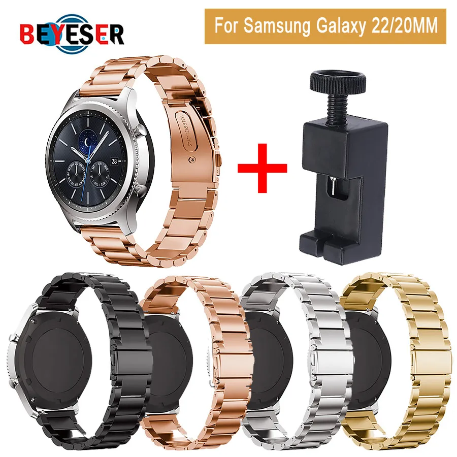 Ремешок сменный из нержавеющей стали для Samsung Galaxy s2 s3 watch 3 41/45/42/46 мм роскошный