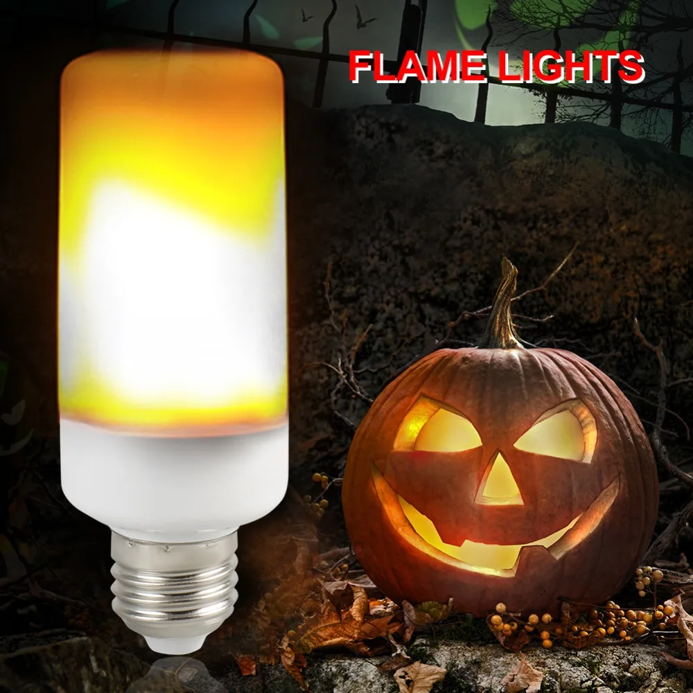E27 E14 LED Holiday Lights Corn Bulb Lamp Dynamic Flame Effect E26 E12