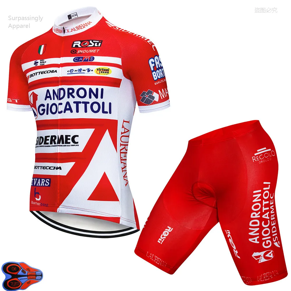 Tour UCI Team ANDRO Pro велосипедная футболка с коротким рукавом, набор Ropa Ciclismo, мужская летняя быстросохнущая велосипедная футболка, Culotte 9D Gel