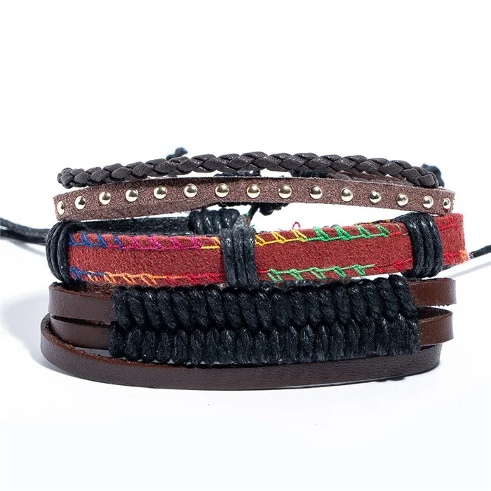 Genuine Leather Bracelets Men | Bracelet Men Leather Vintage - Vintage Punk  Genuine - Aliexpress