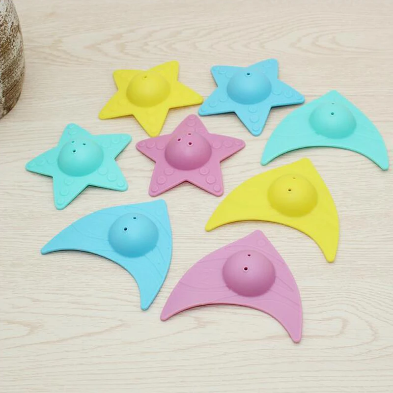 2 Pcs Plastic Baby Kids Small Container Shower Head Bath Colorful 2 Pcs Plastic Baby Kids Small Container Shower Head Bath Colorful Star Fish Leaking Water Swimming Pool Toys Birthday Gifts