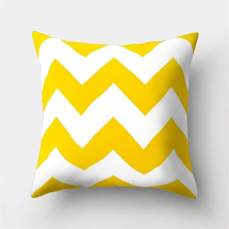 Желтая наволочка для подушки с мраморным геометрическим рисунком, декоративная наволочка для дивана, украшение дома из полиэстера, домашняя одежда 40548 - Цвет: A