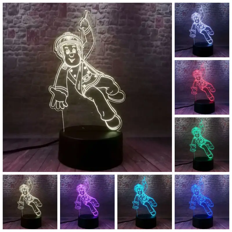 

Feuerwehrmann Sam Figma Lighting Model 3D Illusion LED Nightlight Colorful Flashing Light Fireman Sam action & toy figures