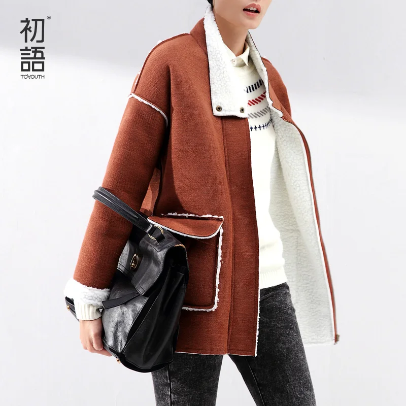 Toyouth 2017 Women Autumn Winter Coat Medium Long Loose Overcoat 
