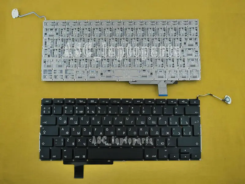 Новая русская клавиатура для ноутбука APPLE MacBook Pro A1297 черная без рамки подсветки|ru