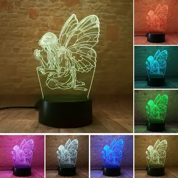 

Princess Fairy Model 3D Illusion LED Colourful Nightlight Glow in the Dark Table Decor Luminous Toys for girls Holiday gift
