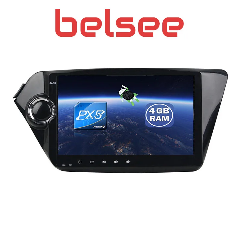 Cheap Belsee Kia K2 Android 8.0 Car Radio Stereo GPS Navigation Autoradio 2 Din Unit Split Screen IPS 4GB 8 Core Bluetooth Mirrorlink 3