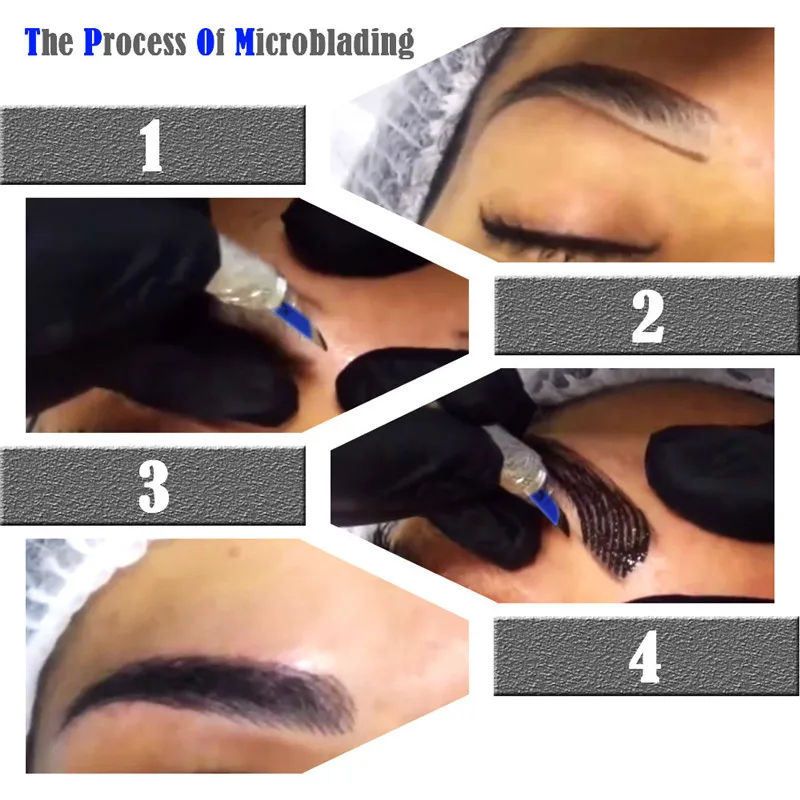 Практика микроблейдинга кожи ручка для нанеения татуировки Макияж игла для татуировки бровей пигмент набор#8