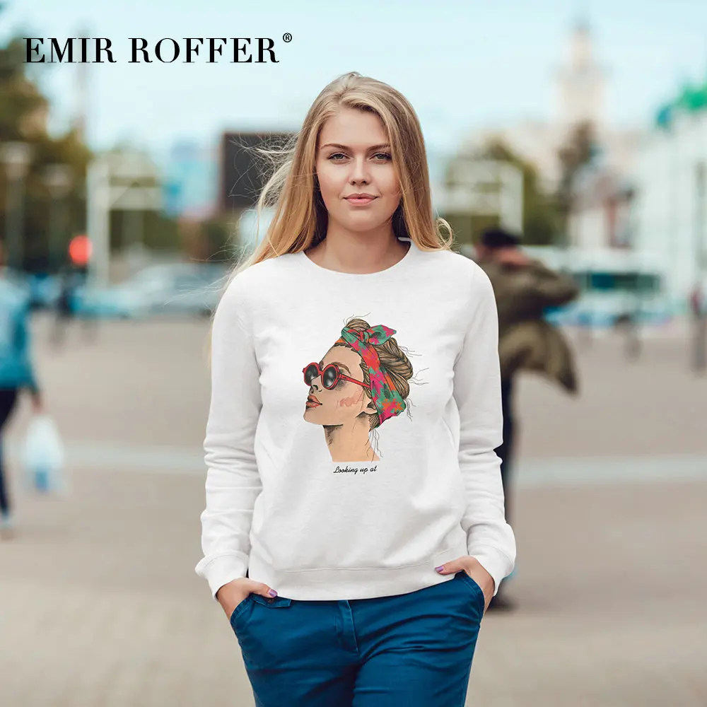 EMIR ROFFER,, модная уличная одежда, Харадзюку, толстовки, женские толстовки, большие размеры, с капюшоном, теплая женская зимняя одежда