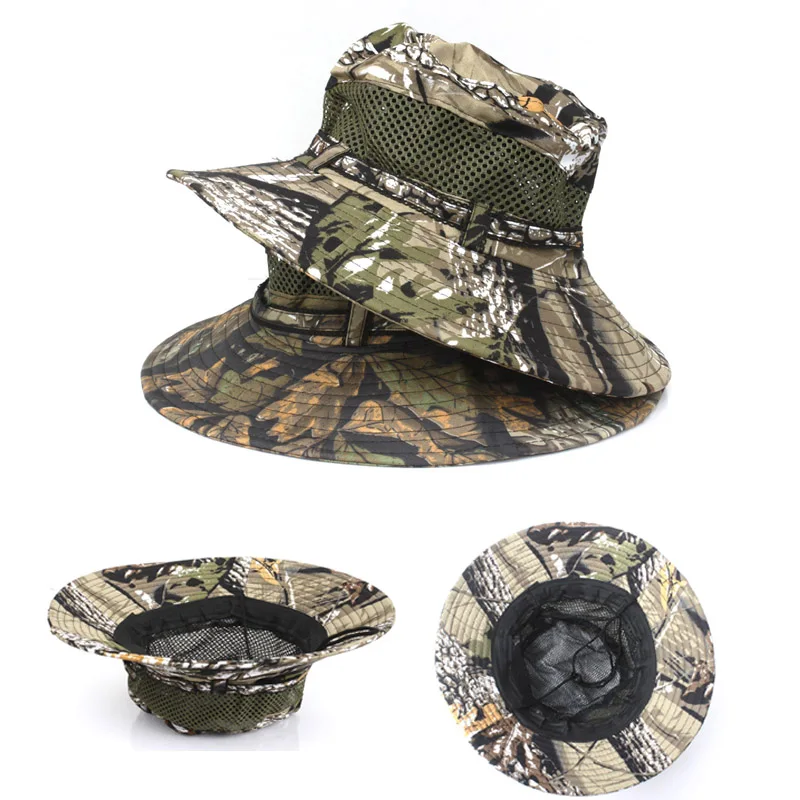 Tactique militaire Airsoft Camouflage Boonie chapeau parasol respirant casquette Camping randonnée pêche chapeau