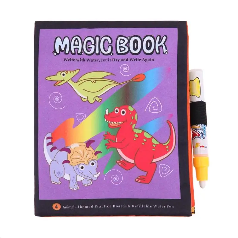 

Funny Colorful Drawing Cloth Book Drawing Toy Kids Puzzle Water Painting Animal Dinasoure Story Book for Baby Early Learning