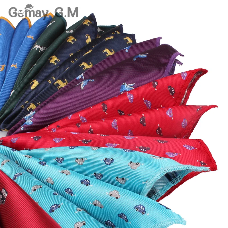 Милые картонные карманные квадратные для мужчин бизнес полотенце для сундуков носовые платки с животными классический костюм мужской носовой платок