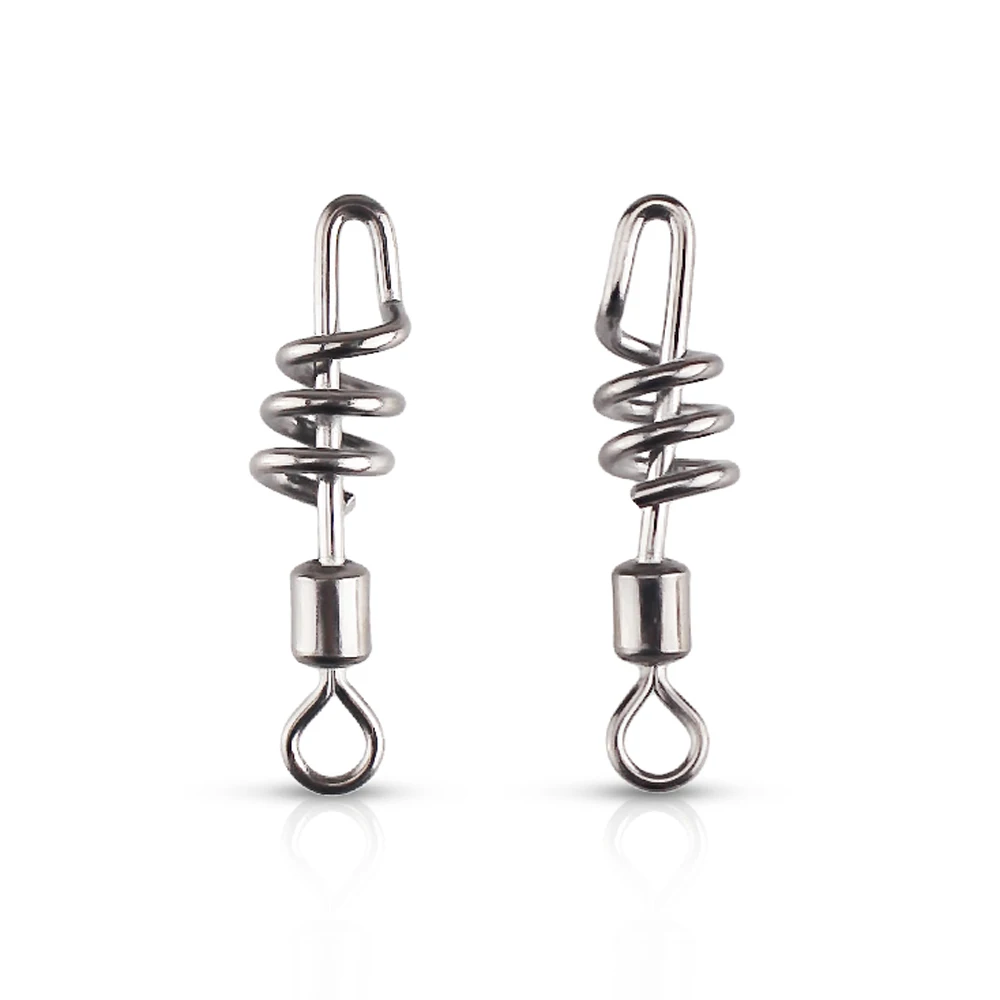 

DNDYUJU (5-20PCS)(10-3/0Size)Fishing Connector Rolling Swivel With Screwed Snap Fishing Swivels Tackle Fishing Lure Connector