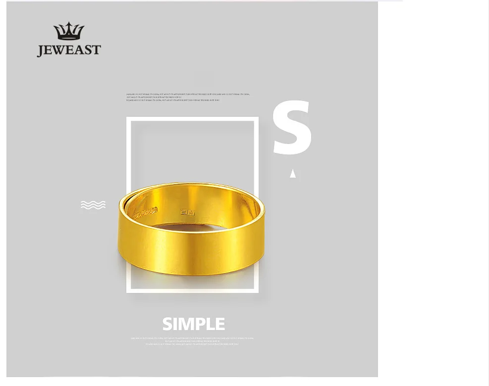 BBB 24K кольца из чистого золота женские мужские пары женятся на кольце широкие гладкие Свадебные обручальные кольца