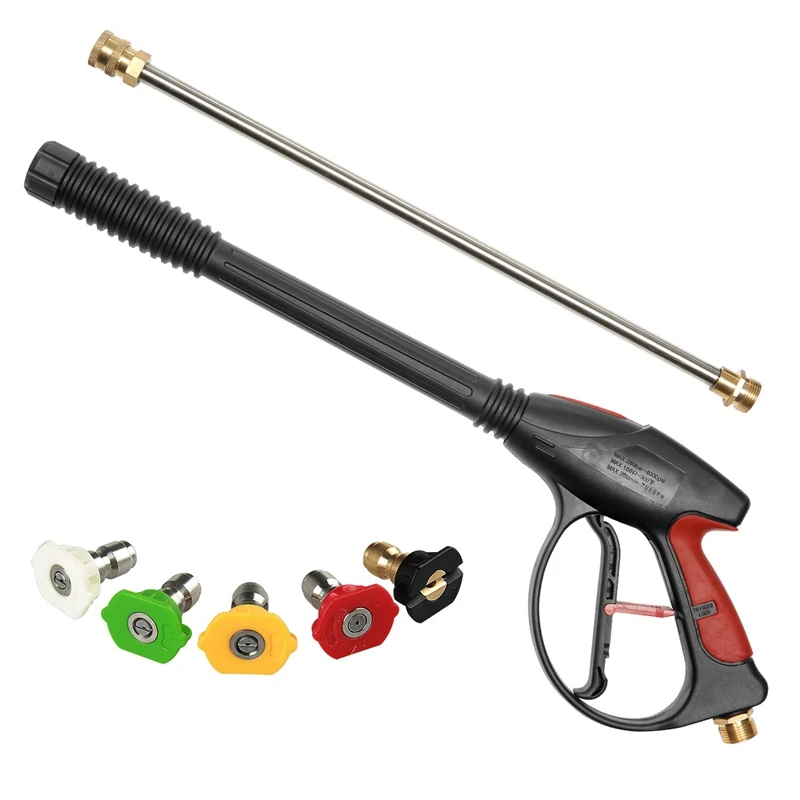 

High Pressure Washer Power Spray-Gun 4000Psi With 19 Inch Extension Replacement Wand Lance,5 Quick Connect Nozzles For Honda E