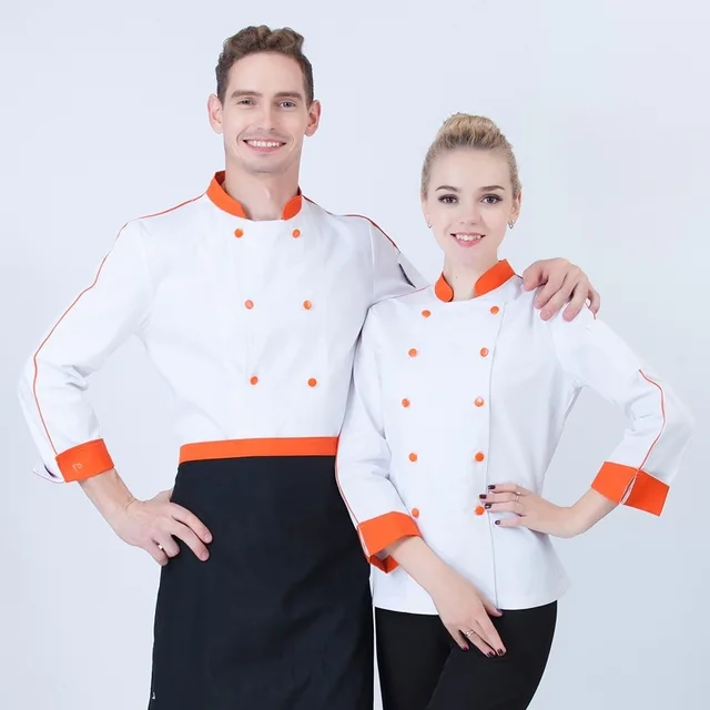 Nuevo diseño chef Chaqueta estilo moderno blanco servicio de alimentos