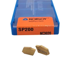 

10pcs SP200 NC3020 Carbide Inserts 2 mm Width Grooving Cutting Tool Insert Kit with Box
