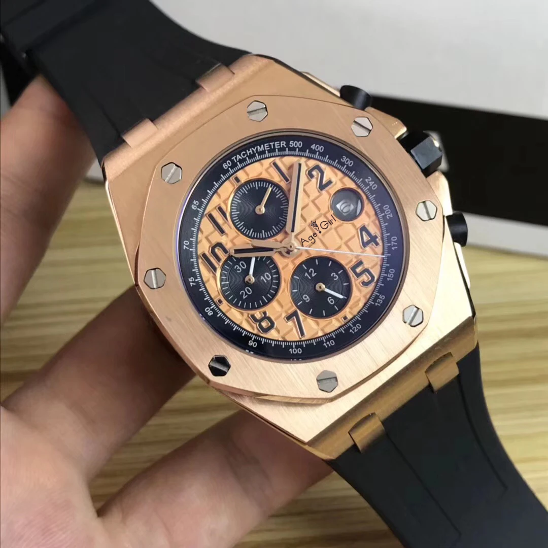 

Luxury Brand Men Full Rose Gold Silver Black Leather Rubber Watch Automatic Mechanical Sapphire Watches Transparent Royal AAA+