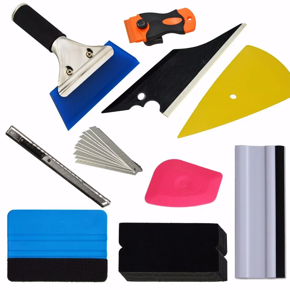 

EHDIS 3D Vinyl Car Wrap Hand Tools Kit Plastic Squeegee Window Tints Tools Car Auto Vinyl Cleaning Kit Tools Art Knife+Blades