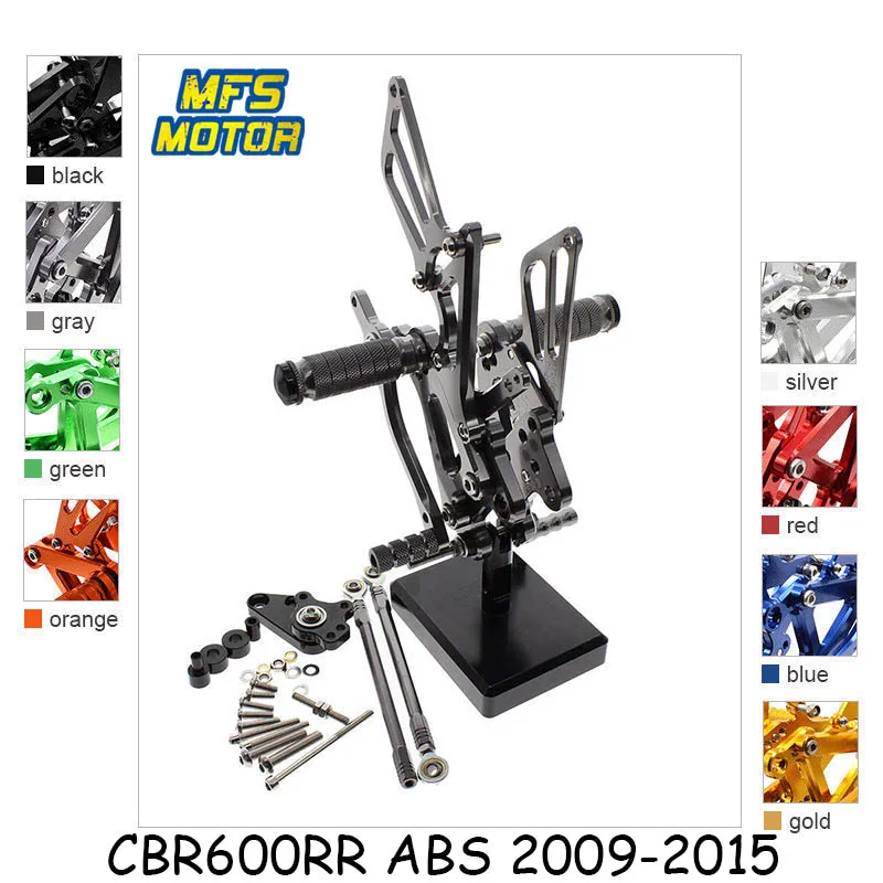 

For Honda CBR600RR 2009-2015 Motorcycle Foot Pegs CNC Adjustable Rearset Foot Rests CBR 600RR ABS Footrests Footpegs Pedal