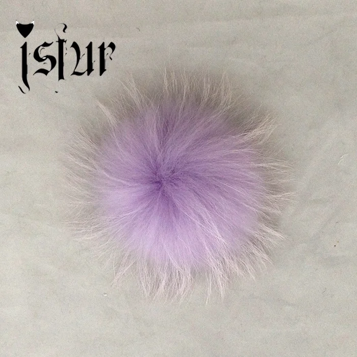 13-14cm енот меха пом poms роскошные меха шары больше цветов - Цвет: lavender