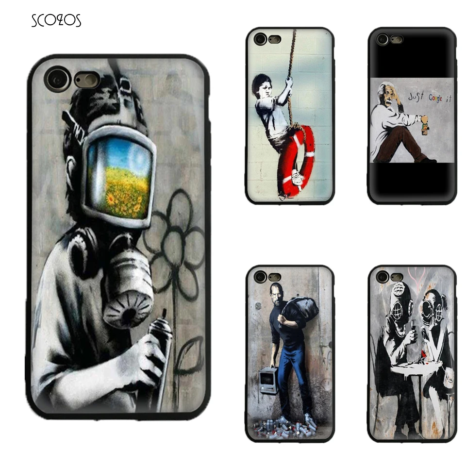 Banksy Graffiti Think Deep Sea Dancers phone case soft Cover For Iphone X 5 5S Se 6 6S 7 8 6&amp6s Plus 7&amp8 #ia656 |