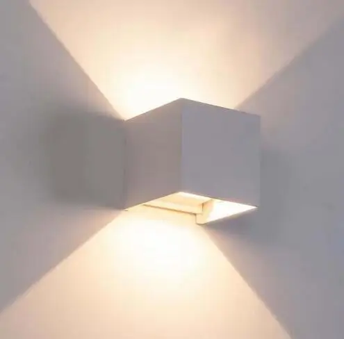 6 Вт/12 Вт квадратный светодио дный Настенные светильники IP 65 водонепроницаемый наружного освещения затемнения краткое Cube регулируемые поверхности настенный светильник - Испускаемый цвет: white-warm white