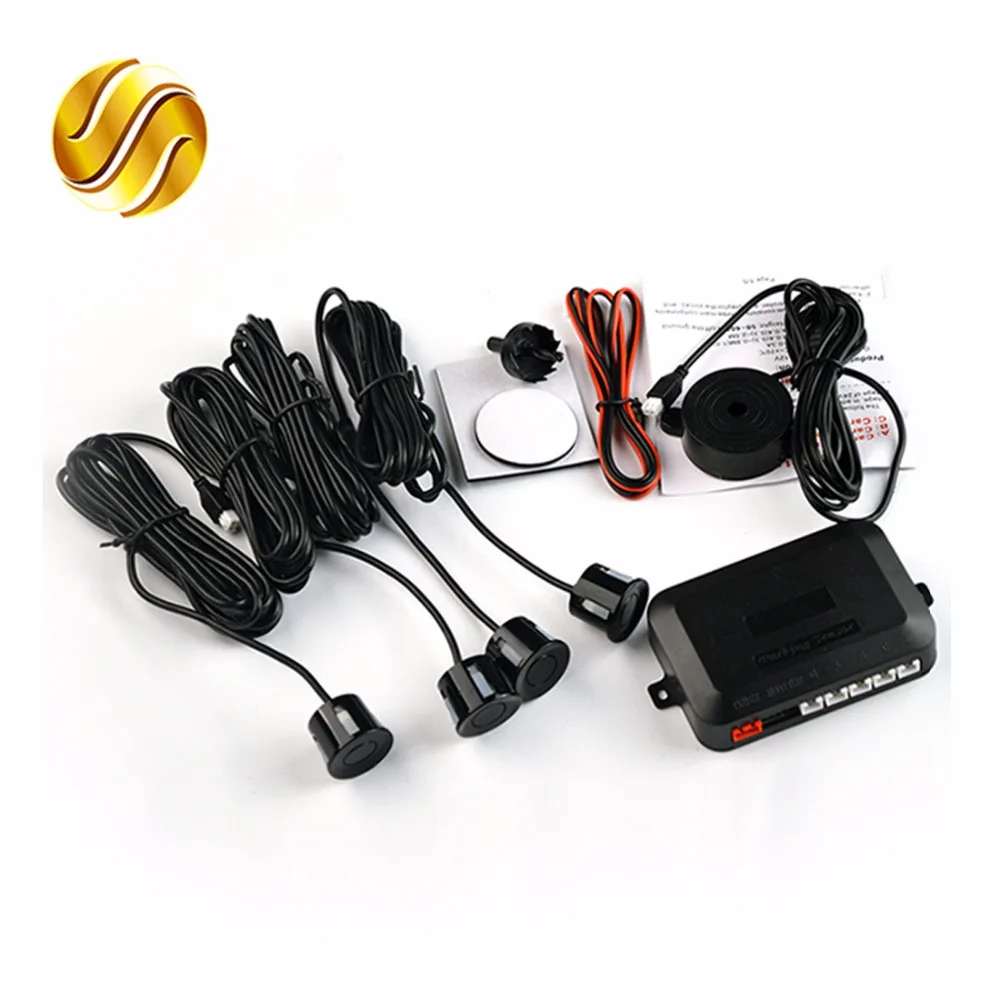 4 Sensors Buzzer 22mm Car Parking Sensor Kit Reverse Backup Radar Sound Alert Indicator Probe System 12V 8 Colors