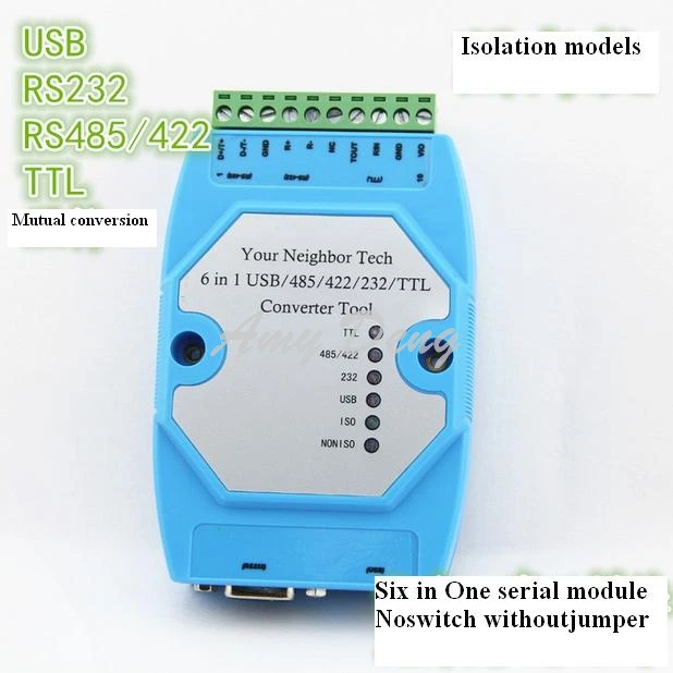 Базовая модель 6 в одном последовательном модуле USB/485/422/232/ttl взаимное преобразование