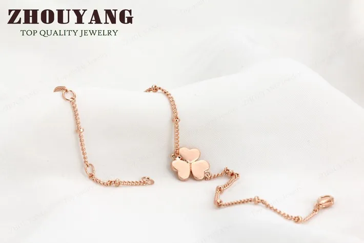 Высокое качество ZYH142 Клевер розового золота цвет браслет ювелирные изделия Австрийские кристаллы