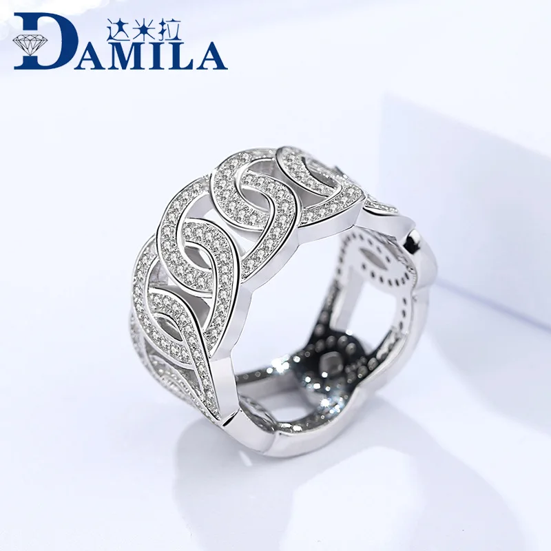 

Fashion 925 Sterling Silver Rings For Women Retro cubic zirconia stone silver ring for ladies
