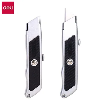 

DELI E2101 Zamak Cutter Wood Box Paper Cutter Soft touch sharp strong Metal Stationery Utility Craft Knife Cutter Cutting
