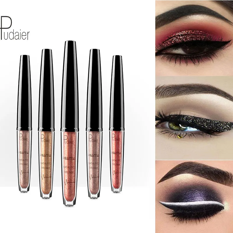 Pudaier 16 Colors Liquid Eyeliner Metallic Eye Liner Pencil Waterproof