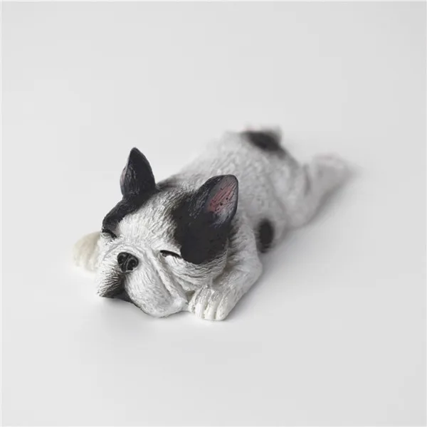 French Bull Dog Sleeping Lazy Pets Fridge Magnets PVC Figures Toys Car Home Office Decoration Gifts - S 14