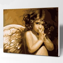 Безрамное изображение Little angel DIY живопись по номерам современные стены книги искусству расписанную живопись маслом на холсте для домашний декор