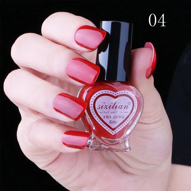 6 ml Heart Shaped Bottle Nail Gel Peel Off Gel Nail Polish Color