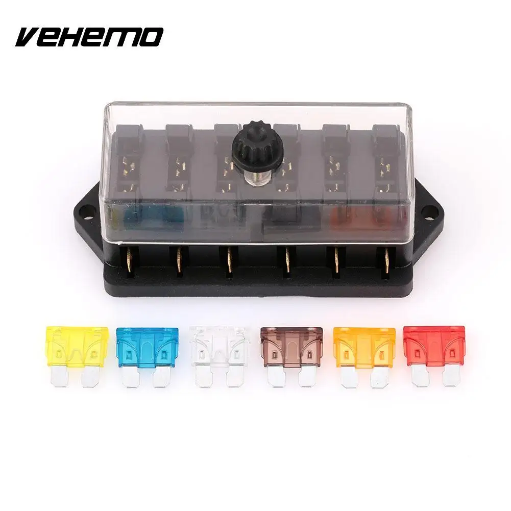 Vehemo ABS Car Auto Multipath Way Fuse Box 6PCS Fuse For HS 06 Refitted