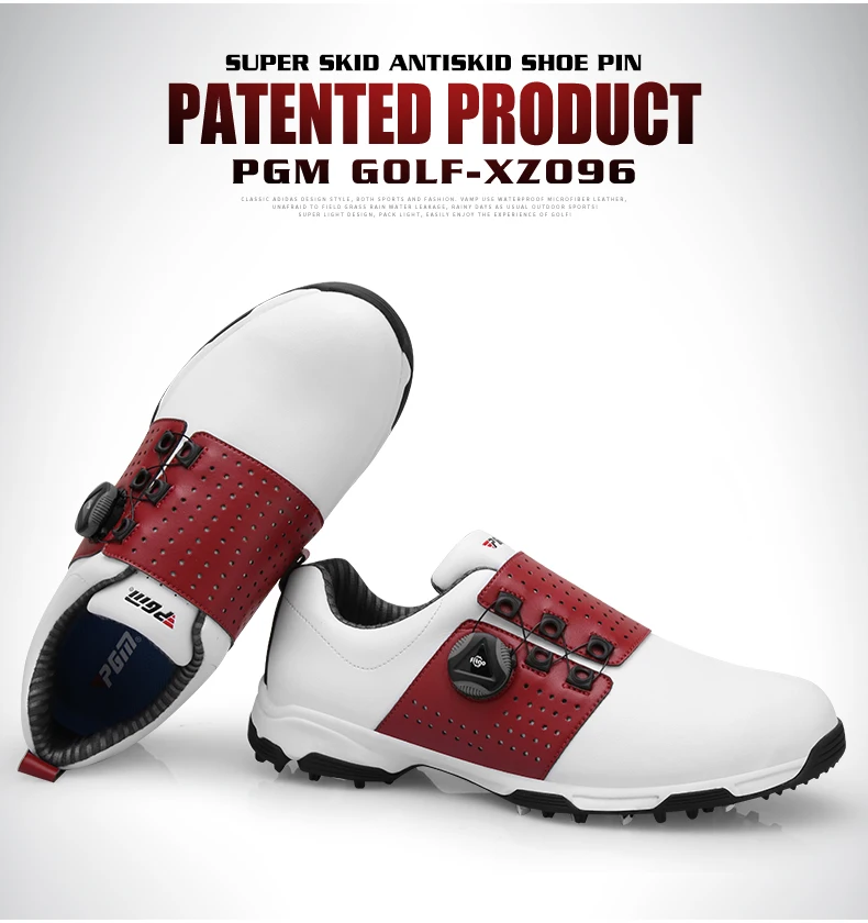 Новинка года PGM обувь для гольфа мужская непромокаемая дышащая нескользящая обувь шнурки спортивная обувь с шипами