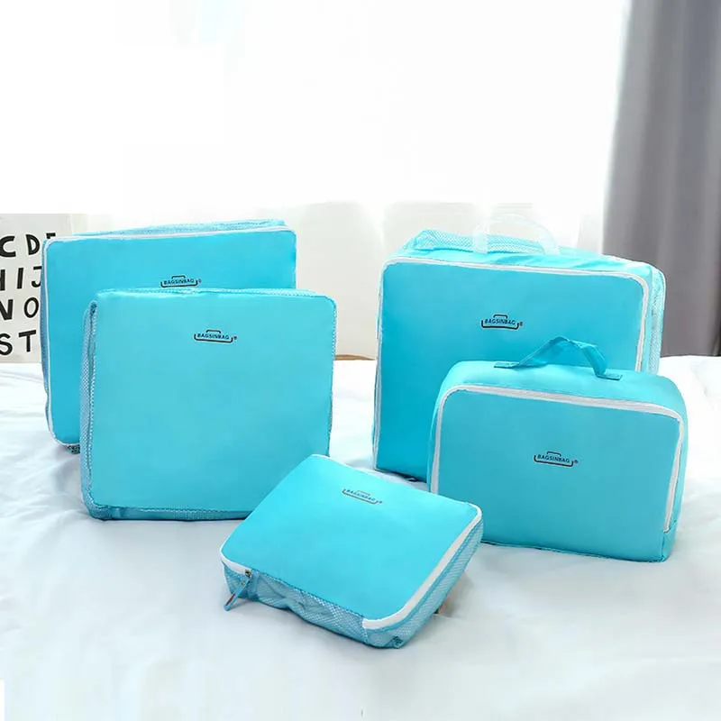 

5pcs/set Luggage Travel Packing cubes Organizer Weekend bag Large for Men Women Multifunction Foldable Make up bags Duffle 40