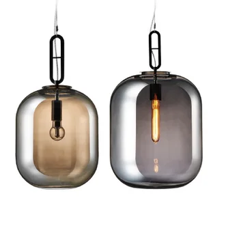 

Creative Nordic Style Milan Glass Pendant Light Modern Bar Loft Restaurant Home Decor Pendant Lamp Smoky Glass Lighting Fixture