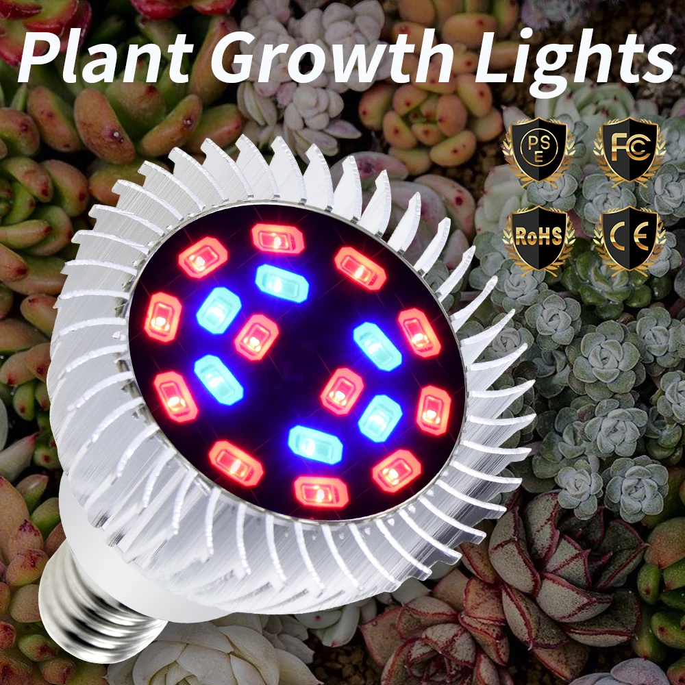 

LED Greenhouse Plant Light 18W E27 LED Grow Light Hydroponics Bulbs 220V E14 Growbox LED Bulbs Seedling 110V Indoor Phyto Lamp