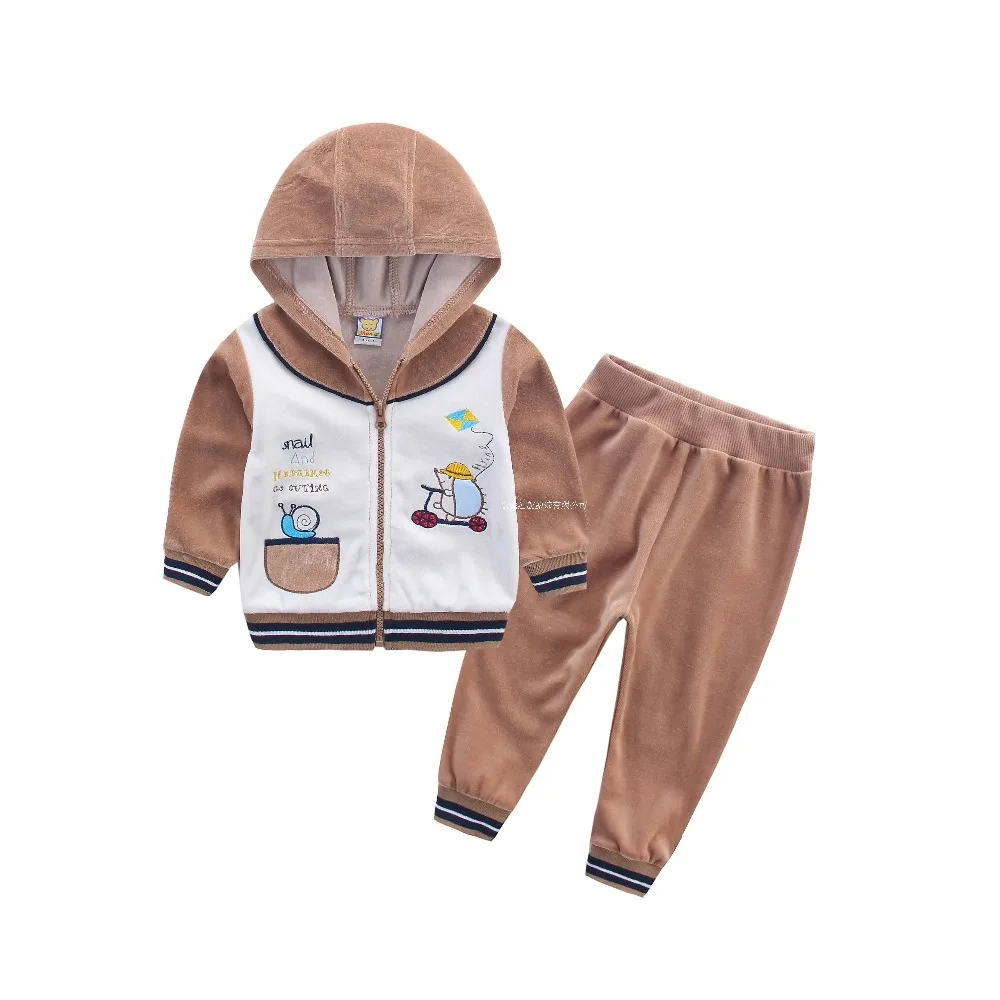 Children's Velvet Clothes Velvet Garment Boys Set Kids Clothes