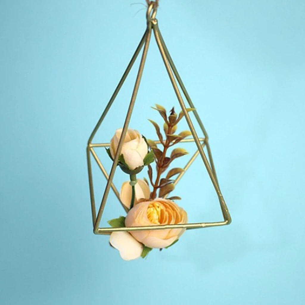 Air Plants Holder Hanging Geometric Shaped Flowers Rack for Wedding Party Wall Art Decor