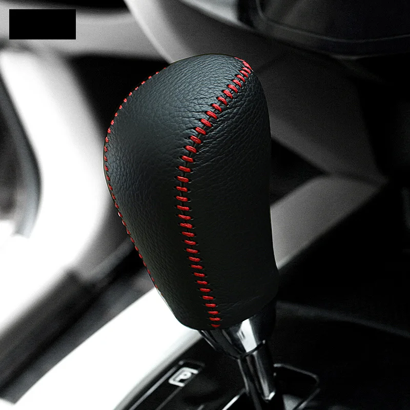 Black Genuine Leather Hand stitched Gear Shift Knob Cover for Nissan