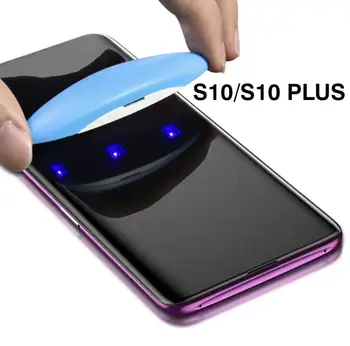 

100 PCS UV Glue Full Screen Protector Tempered Glass Full Cover Support Fingerprint unlock For Samsung GALAXY S10 S10 plus S10e